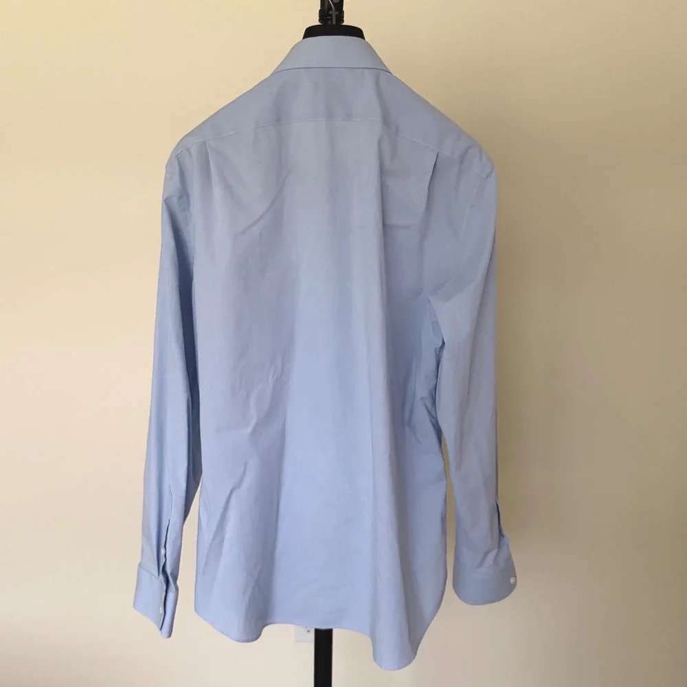 J. Crew Thompson Flex Wrinkle Free Dress Shirt XL 17-17.5 Blue Button Down